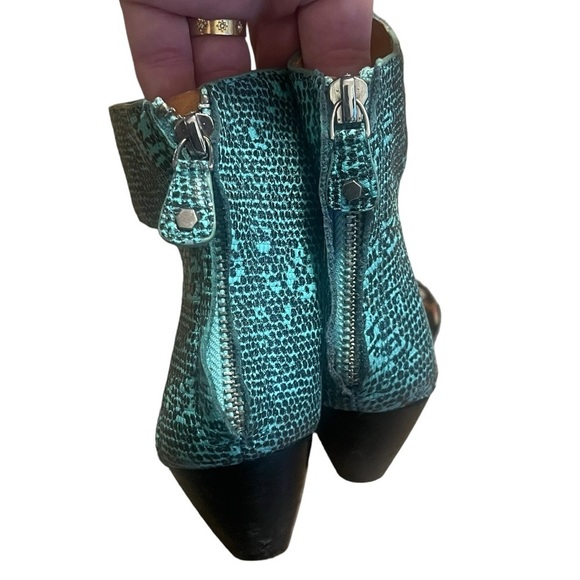 Rebecca Minkoff multicolor snake print ankle strap wedge sandals - Picture 7 of 11